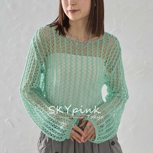 【WEB限定特別価格】メッシュ編みクロップドプルオーバー　skypink東京