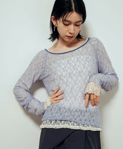 シアーレースバレエネックプルオーバー