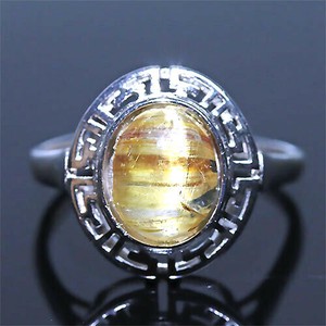 银戒指（金红石/发晶） 森林 能量石 天然石