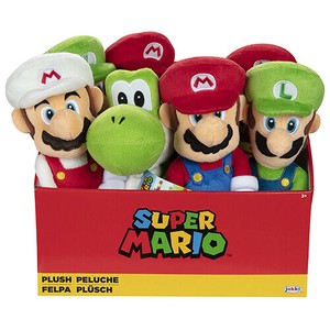 スーパーマリオ 9" ぬいぐるみ 4ASST ( MARIO・ヨッシー・LUIGI・FIRE MARIO )