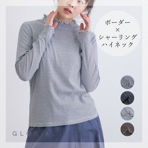 【入荷しました！】【2025初秋物新作】TCフライスボーダーシャーリングハイネック長袖
