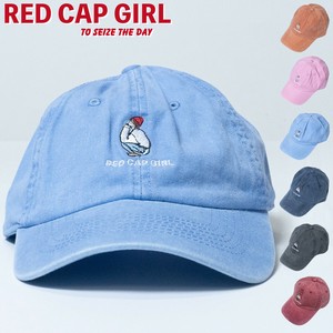 【2025新作】RED CAP GIRL 前刺繍 ピグメント加工 キャップ