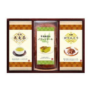 パウンドケーキと天竜茶詰合せ (宇治抹茶のパウンドケーキ1本 煎茶ティーバッグ 黒糖かりんとう)
