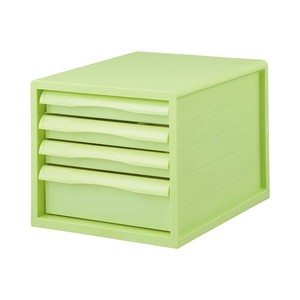 ナカバヤシ　FIT　COLOR　A4レターケース4段　GN　グリーン　A4E-FC04-GN