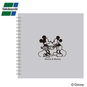 ナカバヤシ リング式アルバム ディズニー かける〜のエアー台紙 Sサイズ ミッキー&ミニー グレー