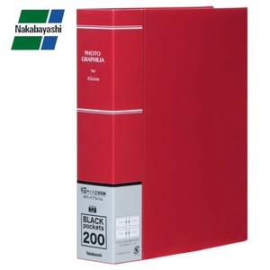ナカバヤシ フォトグラフィリア 2段ポケット KG判 200枚収納 レッド PHKG-1020-R