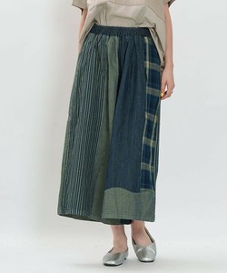 【2025秋冬新作】色々MIXパンツ 柄ミックスワイドデニムパンツ