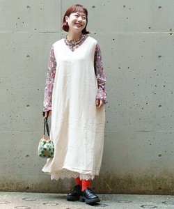 【2025春夏新作】アサっぽ落ち感ジャンSK フレアジャンパースカート ワンピース 3号