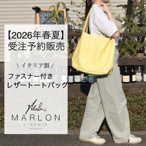【2026年春夏 受注予約販売】イタリア製ファスナー付きレザートートバッグ ［MARLON］：BS5257