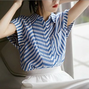 シャツ 半袖 夏 ストライプ 快適 レディース ファッション  MBQ2889