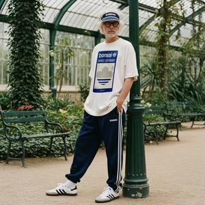 盆栽 和モダン ストリート ブランド ロゴ デザイン classic Navy 錆び　スタンダードシルエット Tシャツ WH