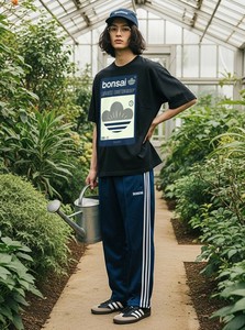 盆栽 和モダン ストリート ブランド ロゴ デザイン classic Navy 錆び　スタンダードシルエット Tシャツ WH