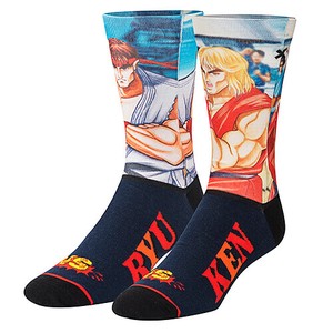 【ODD SOX（オッド ソックス）】クルー ソックス LARGE FEET RYU VS KEN OS-SOC-M-30849MONCD