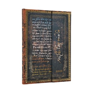 2026年版ダイアリー　ミケランジェロ　Handwriting 「手跡」（ミディ）バーソ　12月始まり