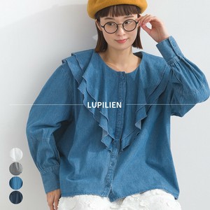 Button Shirt/Blouse Gingham Typewriter [A/W NEW]