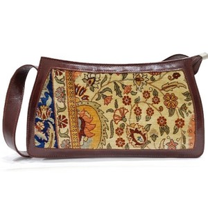 トルコ製　ヘレケ絨毯牛革ショルダーバッグ　HS-BAG-L2