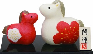 【干支】【午】【開運】【置物】ちぎり和紙 紅白親子 福丸午