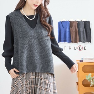 【2025新作】【M〜L】Vネックワイドシルエットニットベスト(N35-008A) (1号店)FM1
