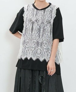 【2025秋冬新作】華奢レース重ねT レイヤード風 レース半袖Tシャツ