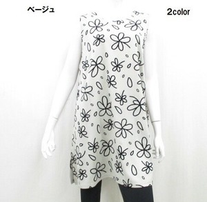 【秋物新商品】花柄フロッキーチュニックベスト