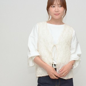 【羽織るだけで旬顔】シャギーレースベスト