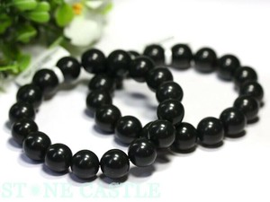 ☆高品質☆【ブレスレット】北海道産ブラックシリカ (約14mm) 【天然石 パワーストーン】