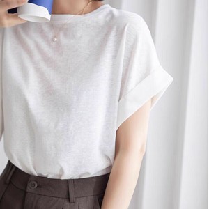 Tシャツ 半袖 ラウンドネック 夏 無地 ゆったり 快適 レディース ファッション  MBQ2941