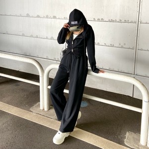 即納【2025新作】フードロゴ刺繍パーカー・パンツセットアップ　2点セット　上下セット　WZIP　ショート丈