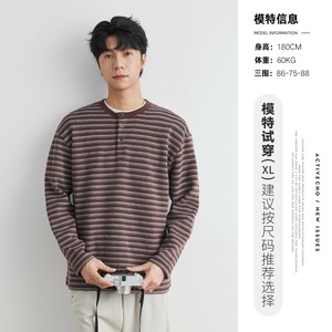 P22824 2025春秋新作 カジュアル 長袖 メンズ トップス ストライプ ファッション パーカー レトロ 韓国風