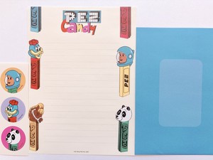 PEZ　レターセット　ブルー　レター6枚封筒3枚封止めシール3枚入り　FES32