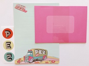 PEZ　レターセット　ピンク　レター6枚封筒3枚封止めシール3枚入り　FES33