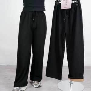 预购 长裤 特价 黑 绒毛/蓬松毛绒 宽版裤