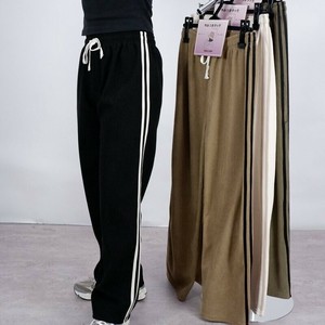 预购 长裤 绒毛/蓬松毛绒 条纹/线条