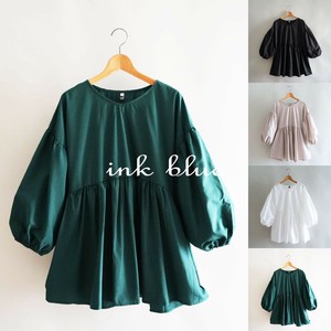 4color ふんわり袖ギャザー切替Tシャツ・トップス【新作】