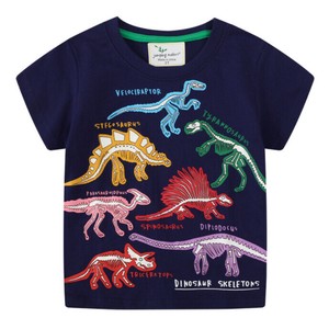 Tシャツ 半袖 ラウンドネック  夜光恐竜柄 快適 子供用 ファッション MBQ2975