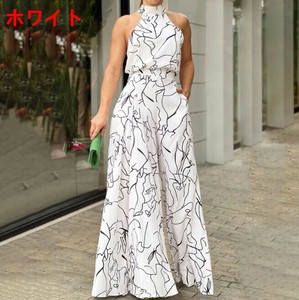 ワイドパンツ サスペンダー 花柄 レジャー 快適   ゆったり  レディース ファッション  MBQ2976