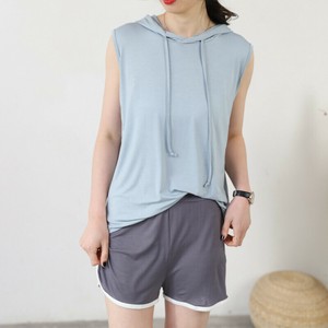 Tシャツ ノースリーブ フード付き   無地 快適 レディース ファッション   MBQ2993