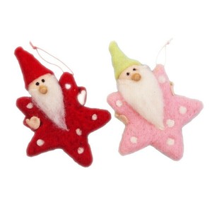 クリスマスオーナメント サンタスター（レッド/ピンク）