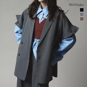【イージーケア】ジャケット《リンクルフリーツイルテーラードベスト 全3色》