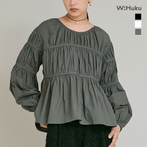 トップス《タイプライター切り替えシャーリングトップス 全3色》