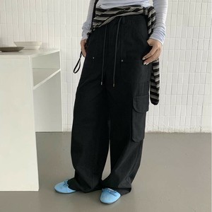 u28916レディース ボトムス ロング丈 ワークパンツ ワイド 4色 カジュアル 韓国風 2025夏秋新作