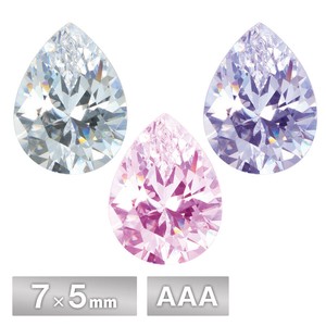 キュービックジルコニア ドロップ ペアシェープ AAA 7×5mm 全3色 パーツ ハンドメイド