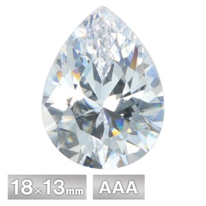 キュービックジルコニア ドロップ 18×13mm ペアシェープ AAA ホワイト パーツ ハンドメイド