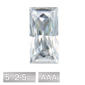 キュービックジルコニア レクタングル 5×2.5mm AAA ホワイト 50個 パーツ ハンドメイド