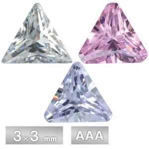 キュービックジルコニア トライアングル AAA 3×3mm 全3色 パーツ ハンドメイド