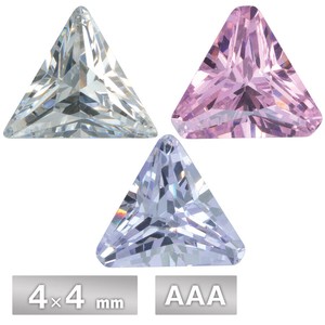 キュービックジルコニア トライアングル AAA 4×4mm 全3色 パーツ ハンドメイド