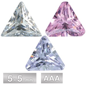 キュービックジルコニア トライアングル AAA 5×5mm 全3色 パーツ ハンドメイド