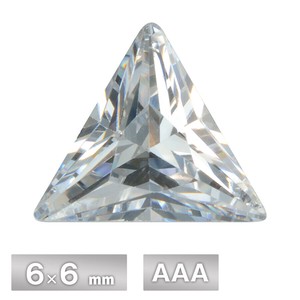 キュービックジルコニア トライアングル AAA 6×6mm ホワイト 50個 パーツ ハンドメイド