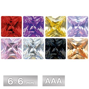 キュービックジルコニア スクエア AAA 6×6mm 全8色 パーツ ハンドメイド