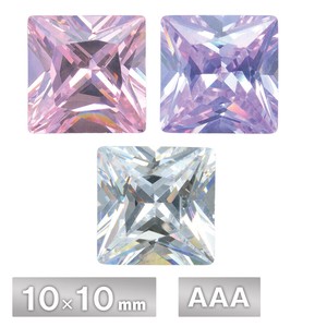 キュービックジルコニア スクエア AAA 10×10mm 全3色 パーツ ハンドメイド
